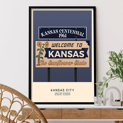 Welcome to Kansas City' sign